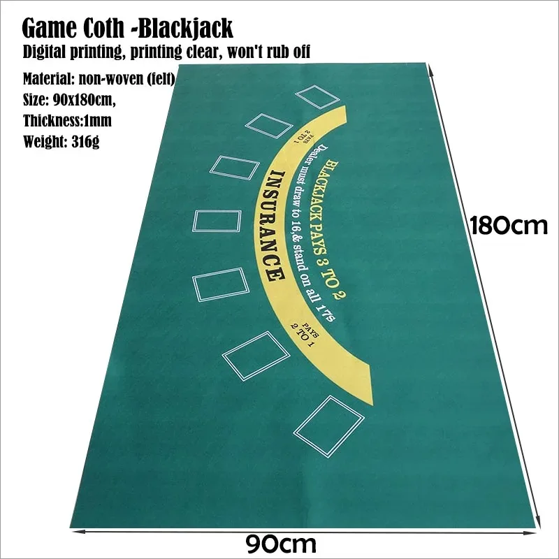 Gaming Accessories - 180x90cm Poker Chip Tablecloth Non Woven