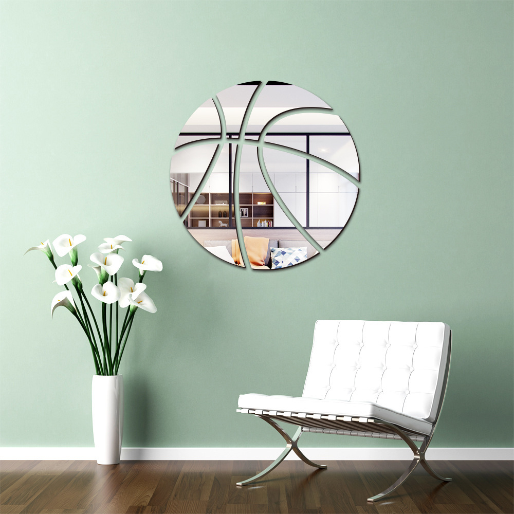 Gaming Accessories Bedroom - Basketball Mirror Wall Stickers Football Rugby